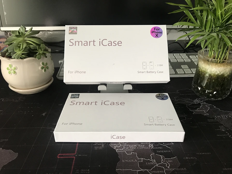 Ультратонкий резиновый чехол для iPhone X/XS/XR с двумя слотами sim карт Bluetooth адаптером