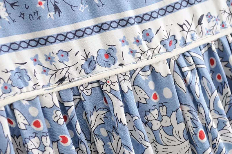Boho Chic женское цветочное фарфоровое платье с длинным рукавом и кисточками, Пляжное богемное мини-платье, Дамское Платье happie из вискозы с v-образным вырезом