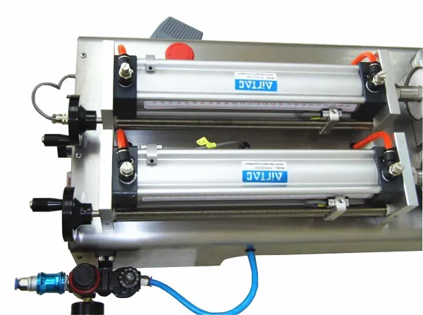 

100-1000ml double heads oil filling machine, liquid piston filler