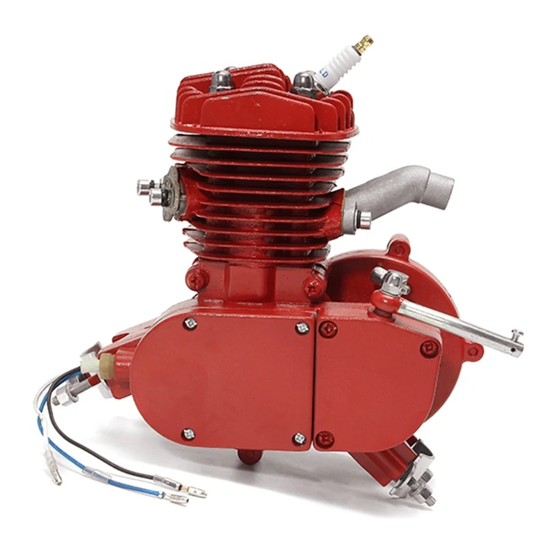 Модернизированный 80cc 2 инсульта моторизованный велосипед газовый комплект моторного двигателя со спидометром красный
