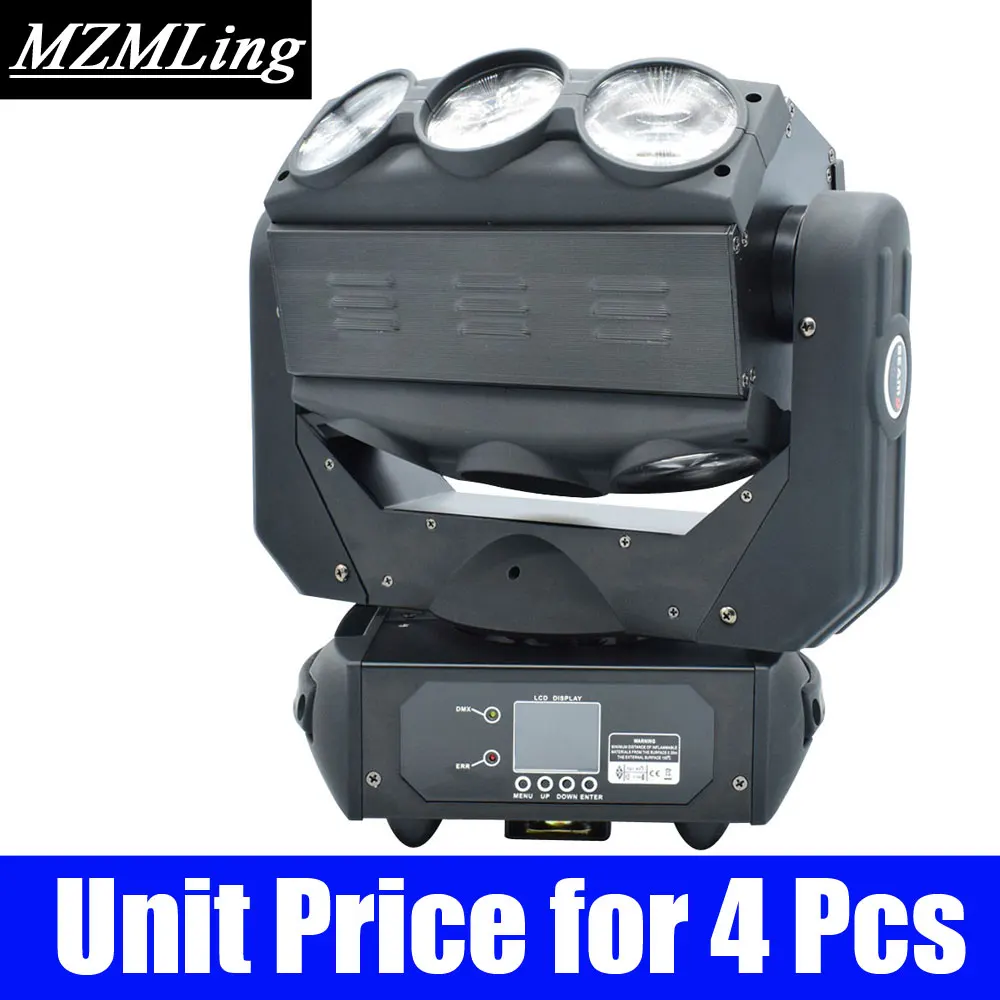 Unit Price for 4 Pcs 9x12 Вт RGBW светодиодный прожектор DMX512 на светодиоде Moving головной свет DJ/бар/вечерние/шоу/сценический свет светодиодный сценический аппарат - Цвет: Unit Price for 4 Pcs