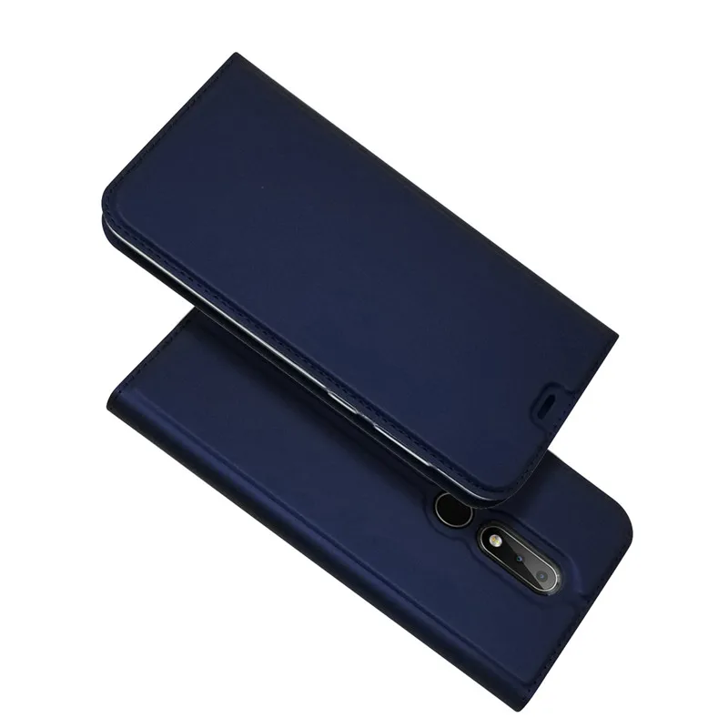 Синий Pdgb Флип кожаный чехол для Nokia X5 X7 X6 Coque 2,1 3,1 5,1 6,1 7,1 плюс 8,1 Роскошный чехол-футляр в виде книжки для телефона чехол Soft Shell - Цвет: Синий