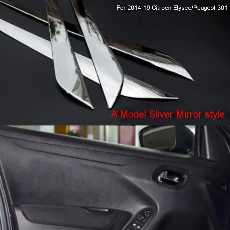A Style Silver Tonlinker накладки на межкомнатные двери для Citroen C-Elysee/peugeot 301-19 автомобильный Стайлинг 4 шт. наклейки из нержавеющей стали - Название цвета: A Style Silver