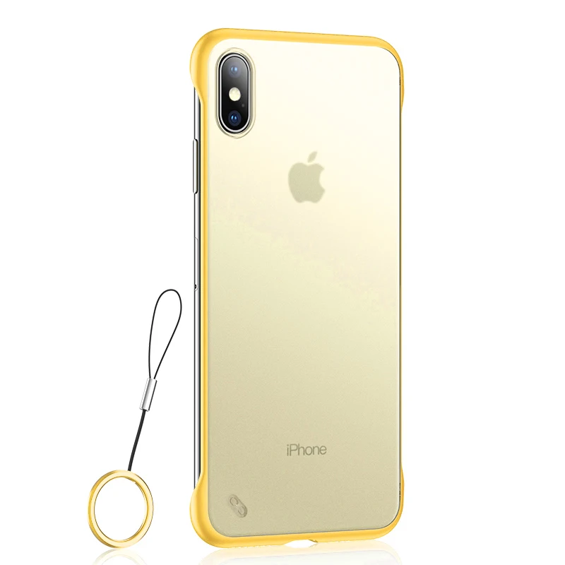 Lovebay чехол для телефона для iPhone 11, 6, 6 S, 7, 8 Plus, X, XR, XS Max, роскошное Безрамное кольцо, дизайн, скраб, Жесткий ПК для iPhone 11Pro Max, чехол - Цвет: yellow