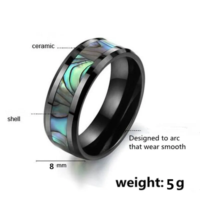 Корейские ювелирные изделия натуральная ракушка черное керамическое кольцо