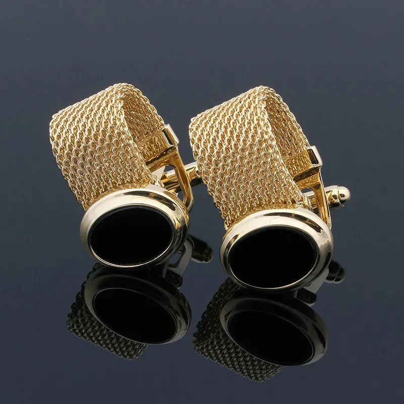 HAWSON роскошный стиль натуральный камень запонки с инкрустацией золотой цепочкой