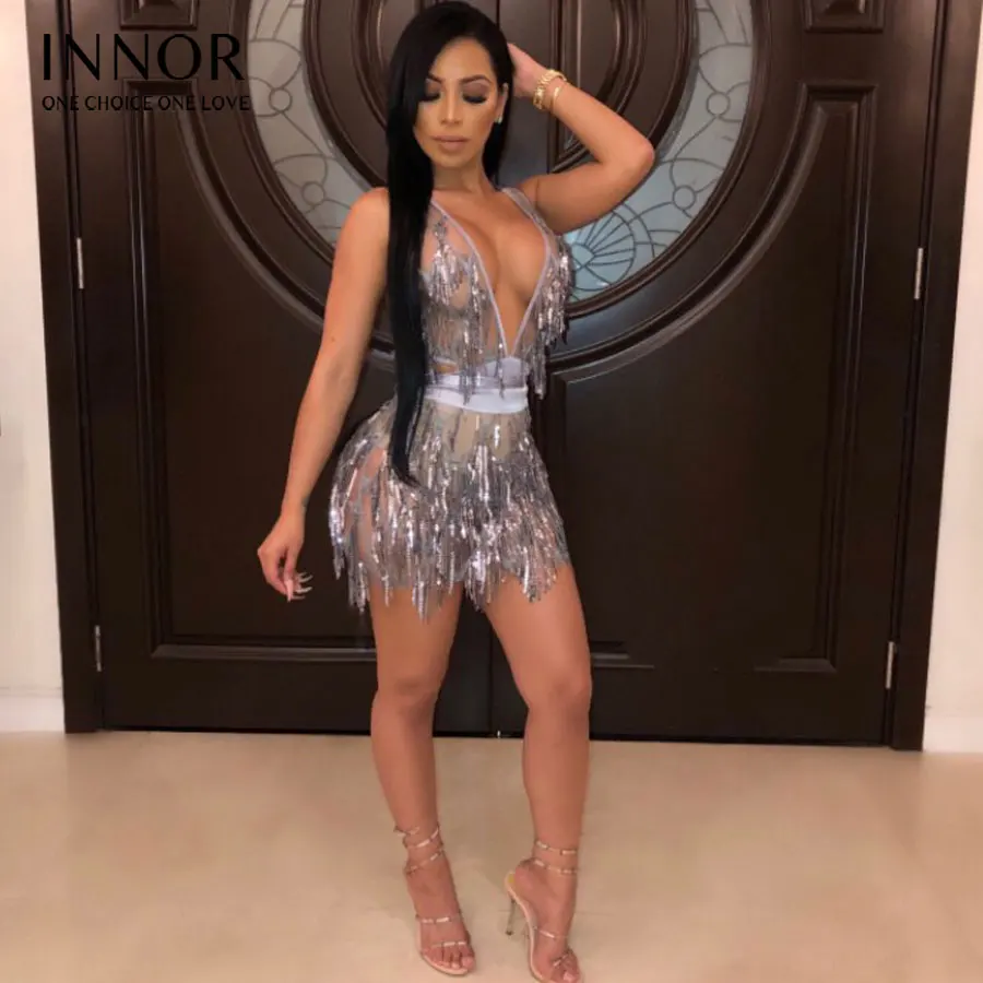 2018 осеннее Бандажное платье с блестками и открытой спиной женское сексуальное