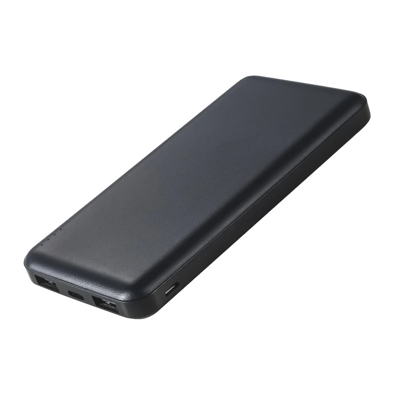 Черный 10000 мАч портативное зарядное устройство с двойным USB power Bank 10000 мАч тонкий повербанк внешний аккумулятор зарядное устройство для Xiaomi Mi 9 iPhone X - Цвет: Черный