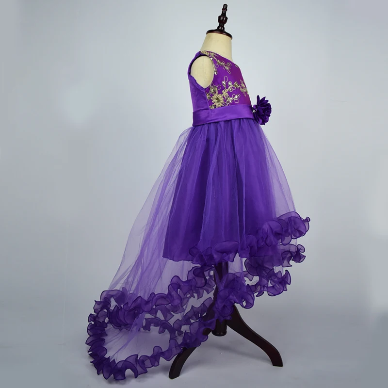 Flower Girl Dresses Sequined Long Dress for Baby Romantic Purple Blue Evening Party dress Cute vestido de ninas | Детская одежда и