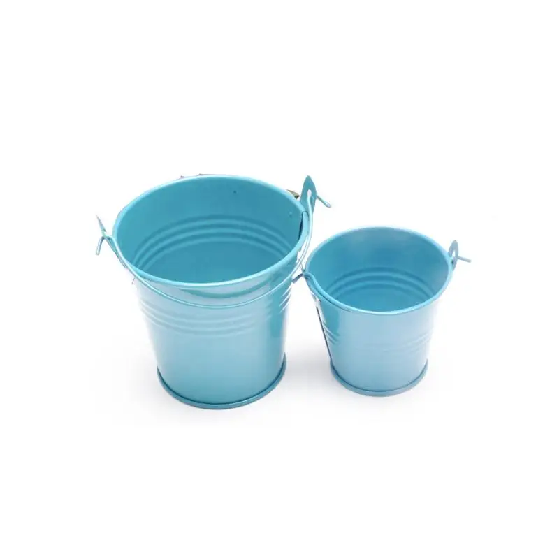 Light Blue 1 шт. украшения в горшках для дома, конфет, поделок, маленький железный баррель, жестяное мини ведро 6*4*5,5 см, Лидер продаж - Цвет: Light Blue
