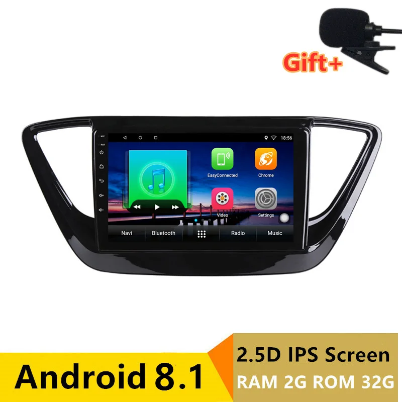 9 &quot2 + 32G 2.5D IPS Android 8 1 автомобильный DVD мультимедийный плеер GPS для Hyundai Verna Solaris 2017 2018