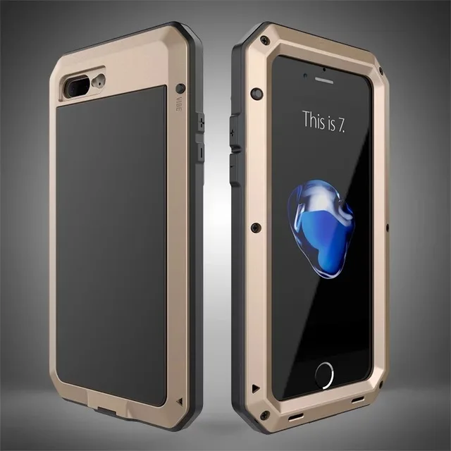 Gold Сверхпрочный чехол для iPhone 7, чехол Doom, Защитный металлический чехол для iPhone 5S, XS MAX, противоударный чехол для samsung Galaxy S8, s8 plus, S10 - Цвет: Gold