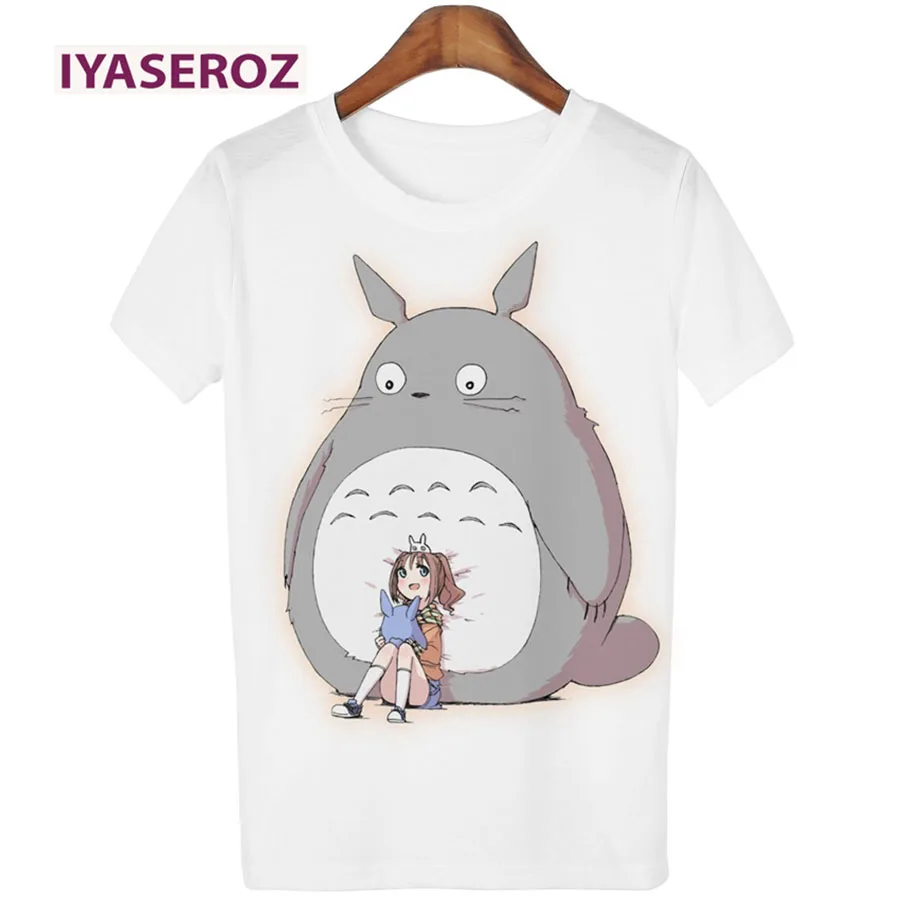 IYASEROZ Лето 2017 г. Повседневная футболка Для женщин Футболка Harajuku Тоторо печати