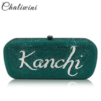 chaliwini diy customize name letters women crystal clutch evening handbags purses wedding cocktail diamond minaudiere bag