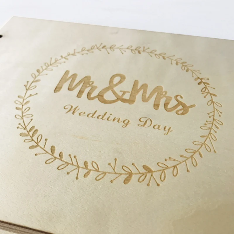 Деревянная книга для подписей портативная свадебных MR & MRS 10 страниц свадебные