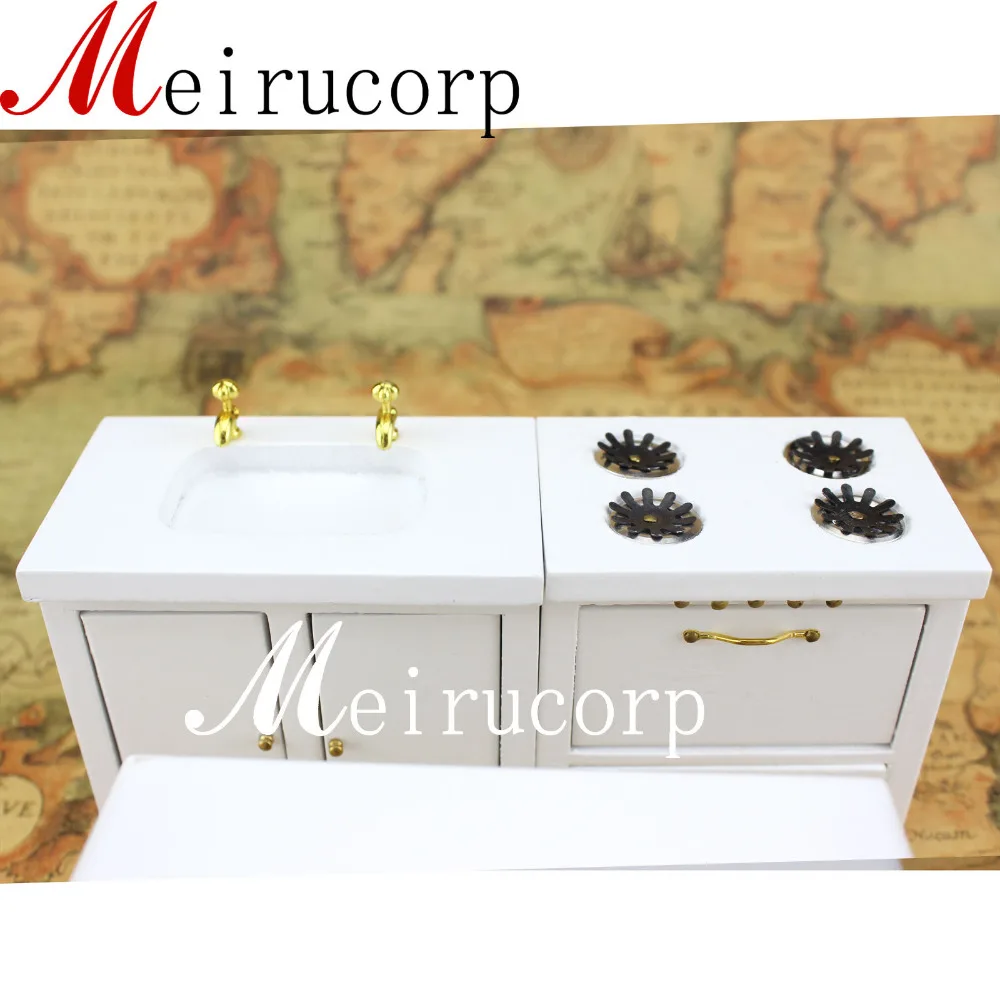 Кукольный домик миниатюрный кухонный набор газовая плита + раковина холодильник