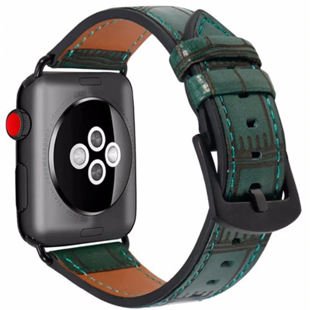 Кожаный ремешок OSRUI для Apple Watch Series 4 band 44 мм 40 Iwatch 3 2 1 42 мм/38 бамбуковый браслет