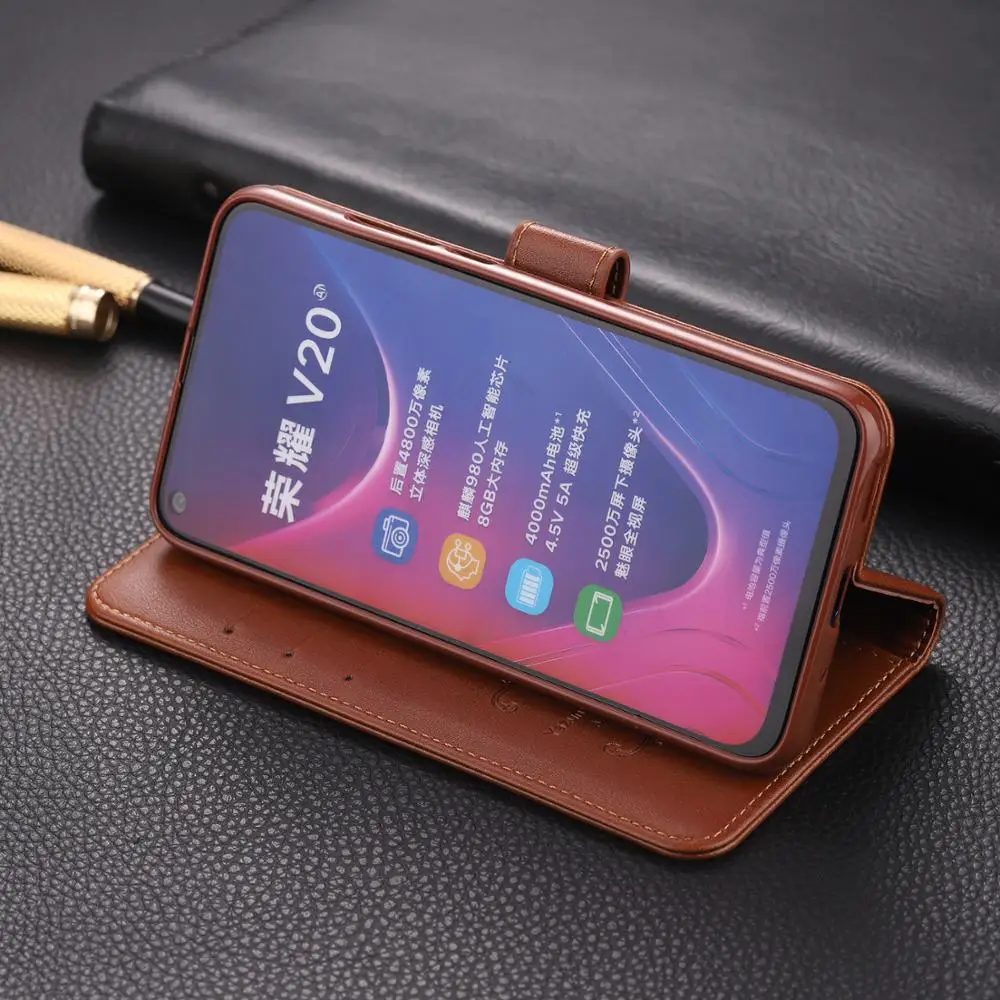 Кожаный флип кошелек чехол для Huawei Honor V20 20 Pro 10i 9 lite с отделениями карт 9A 8X MAX 9X LITE