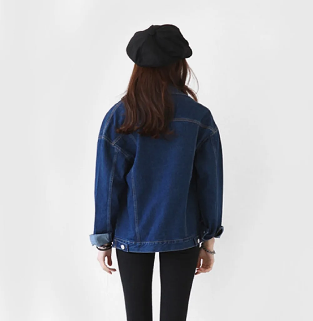 2017 модная женская джинсовая куртка дизайнерская повседневная короткая оверсайз