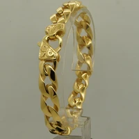champagne gold plating forever classic design unique clasp 316l stainless steel chain bracelet