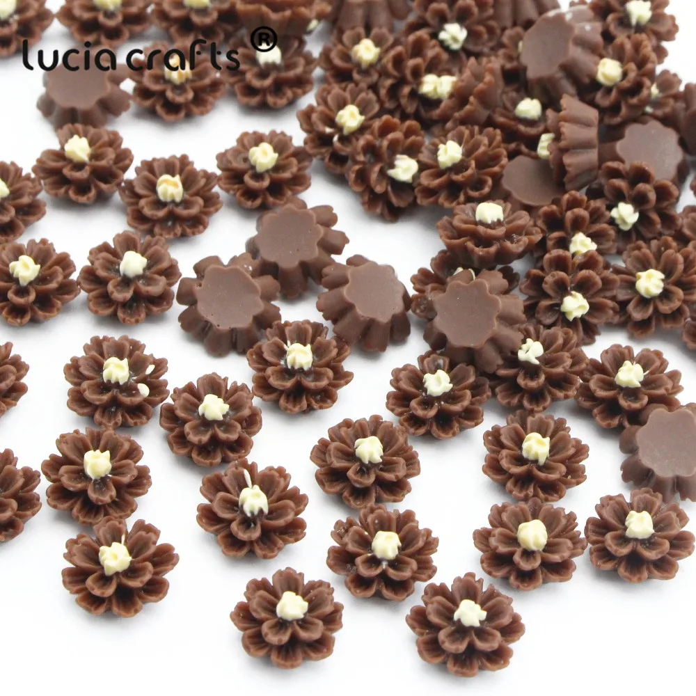 Lucia crafts 50 шт./лот 12 мм мульти вариант из смолы) с плоским дном цветок DIY ремесла домашнего Шпилька повязка на голову ручной работы аксессуары F0611