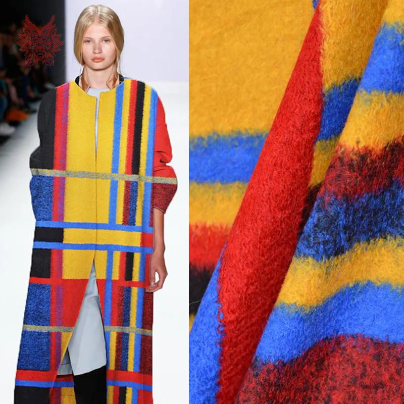 Новая мода американский стиль цвета радуги плед кашемировая шерсть ткани для