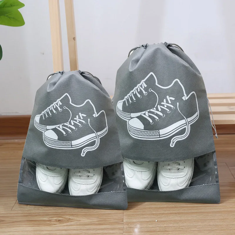 Gray With Printed Новейшая водонепроницаемая сумка для обуви, сумка для хранения, дорожная сумка, Нетканая, для стирки, Organizador, Портативная Сумка-тоут, сумка-Органайзер, чехол - Цвет: Gray With Printed