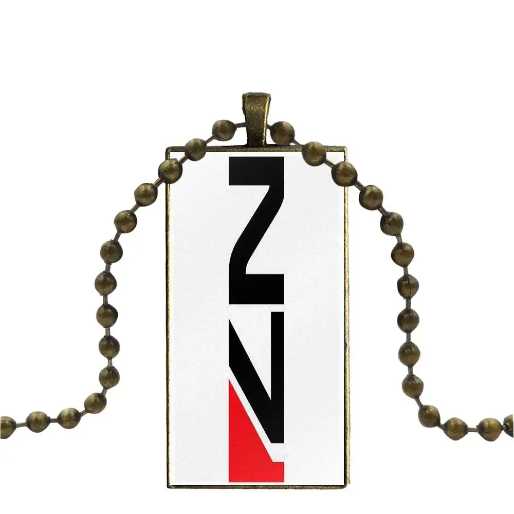 EJ Glaze For Women Kids Brand Bronze Color Jewelry Fashion Statement Necklace Glass Necklaces Pendants Mass Effect N7 Logo | Украшения и