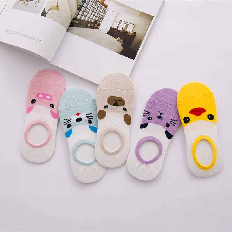 Новое поступление летние женские хлопковые носки kawaii нескользящие лоферы с