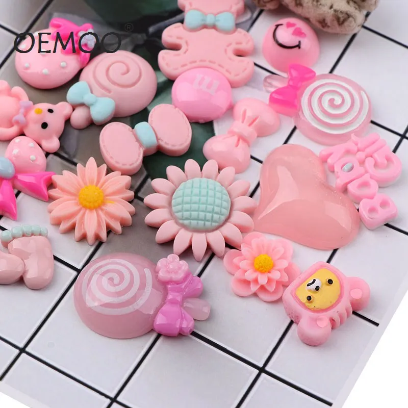 Микс 30 шт. розовая микс искусственная еда пирожные кабошон кавайный с плоской
