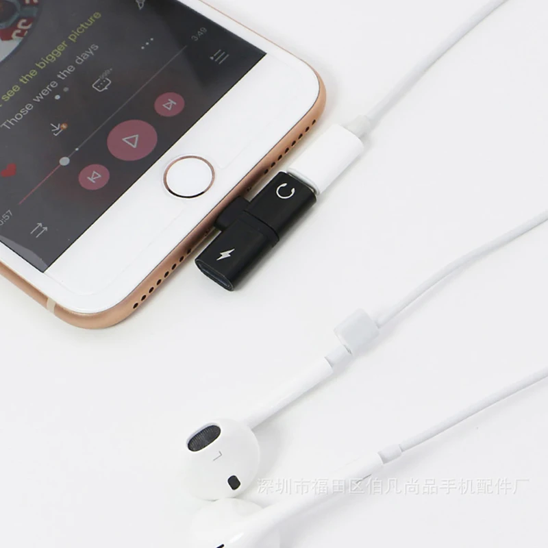Разветвитель с разъемом AUX n для зарядки адаптер наушников 2in1 BF1 Apple iPhone док