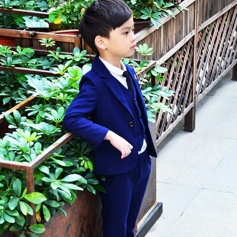 Детский клетчатый деловой костюм из 3 предметов жилет + брюки Блейзер облегающая