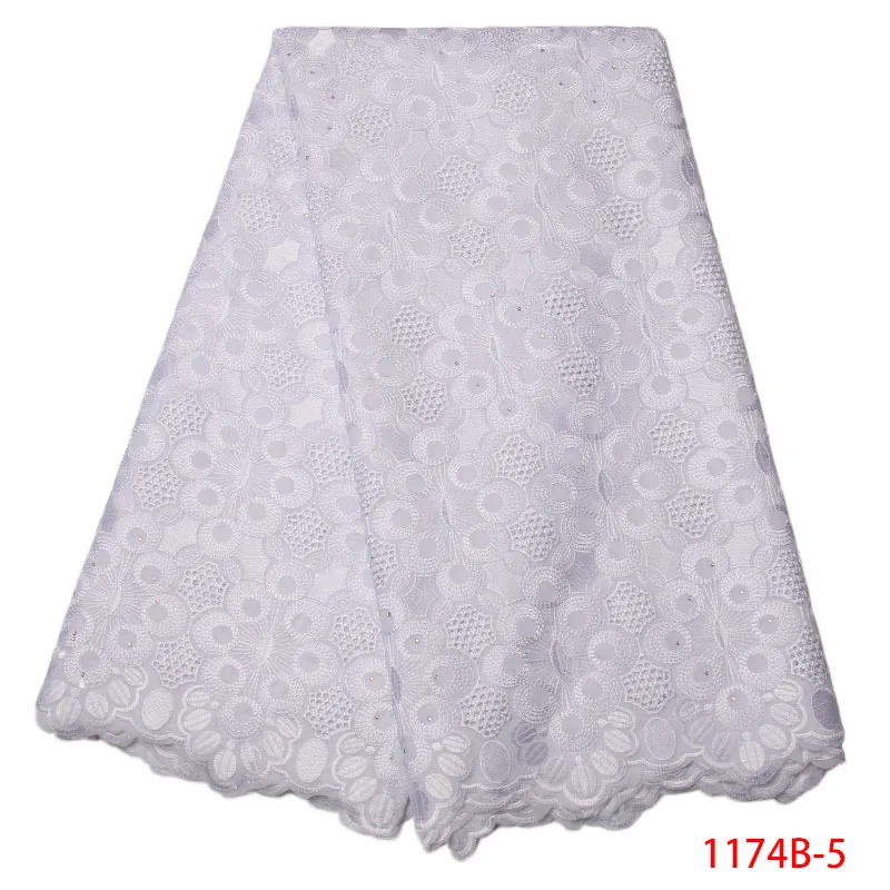 Небесно-Голубой нигерийский хлопок кружевной ткани с камнями красивый