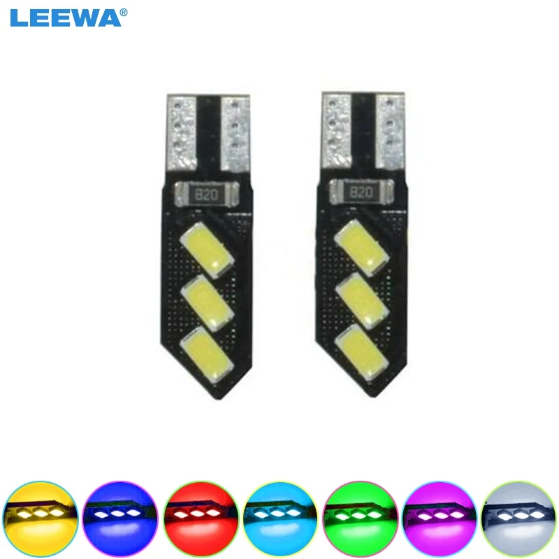 LEEWA 50 шт. DC12V T10 194 168 W5W 3W 6 SMD 5630 автомобильная светодиодная лампа Canbus без ошибок