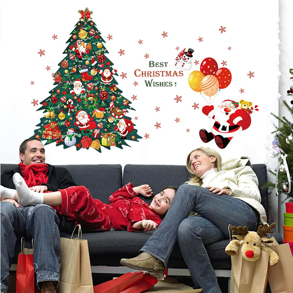 1 шт. стикер на стену Merry Christmas Art окно Декор водонепроницаемый нетоксичный сделай