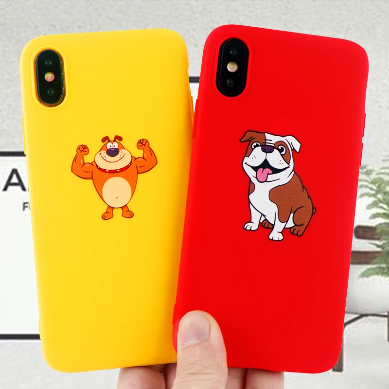 Fashion Dog Phone Cases for IPhone X XS MAX XR 8 7 6 S Plus Case Bulldog Soft Silicone Fitted Mobile Covers Accessories |
