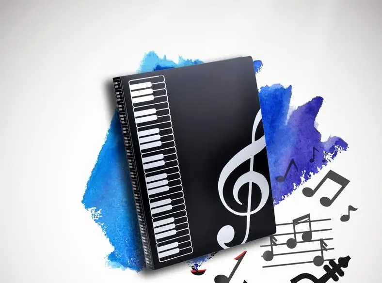 Black sheet music Coloffice высокого качества творческий Многослойные A4 музыкальная клавиатура 40 прозрачные страницы буклет папка студент; преподаватель Тесты папка 1 шт - Цвет: Black sheet music