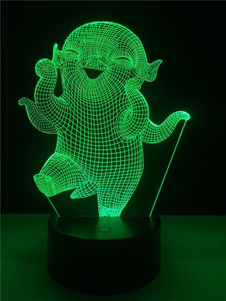 Kawaii Мультфильм Wuba 3D светодиодный светильник маленький демон король белый в форме