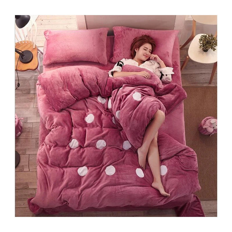 4 шт. зимний утепленный высококачественный фланелевый Комплект постельного
