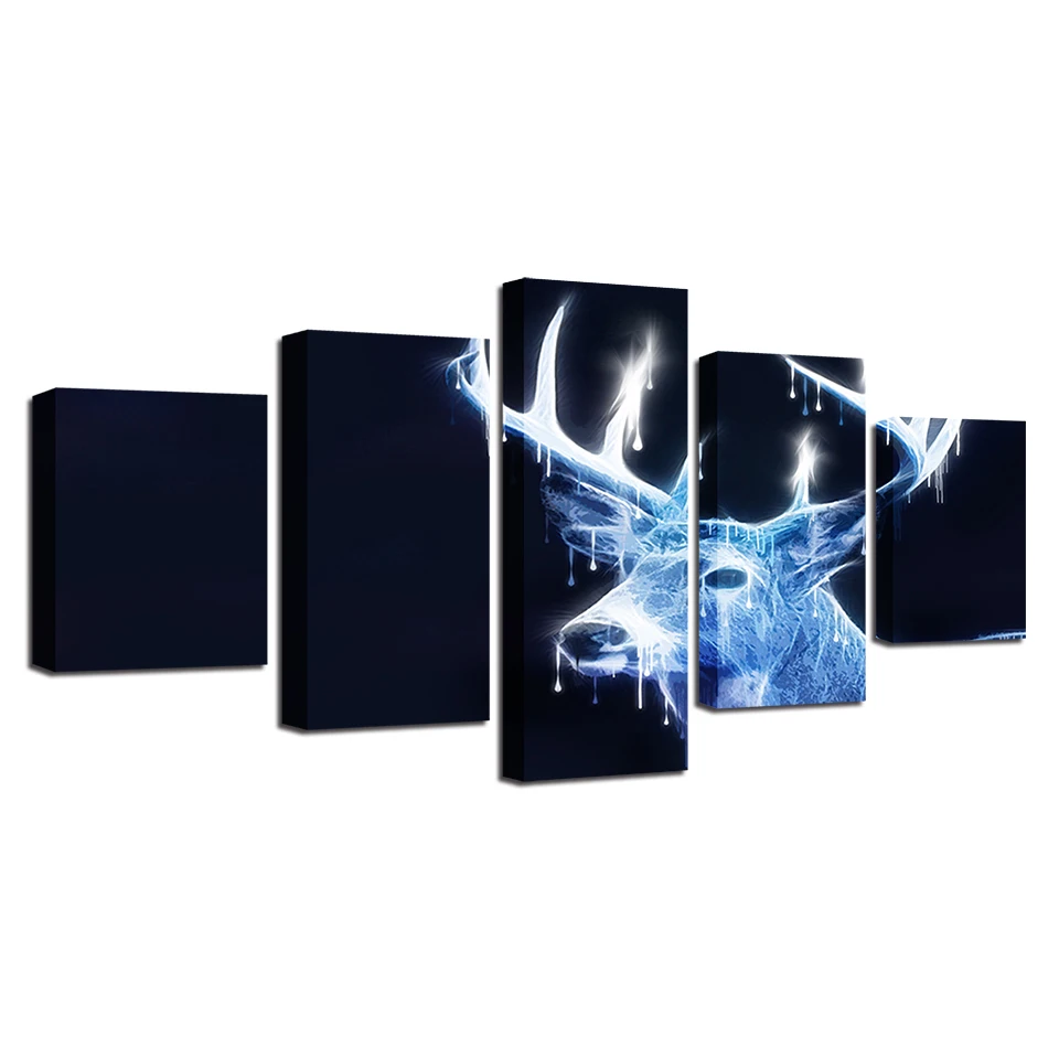 Художественный декор для гостиной Современная печать 5 шт. абстрактные животные