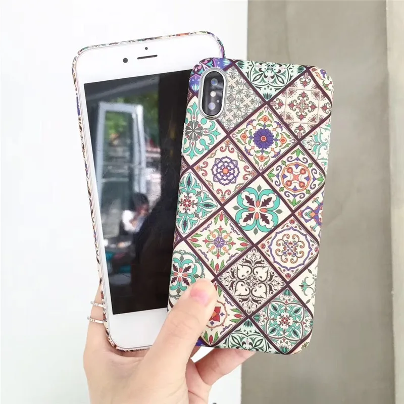 DISCASE чехол для телефона iphone 8 plus модное геометрическое белое синее фарфоровое