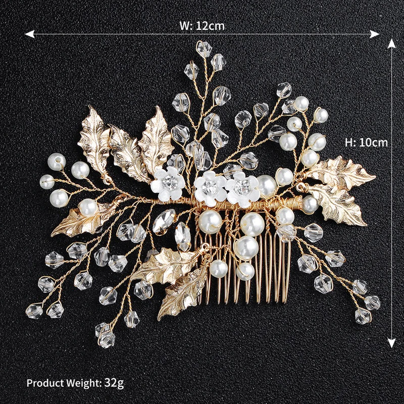 Барокко ручной работы золотой гребень для волос свадебные шпильки отделанные