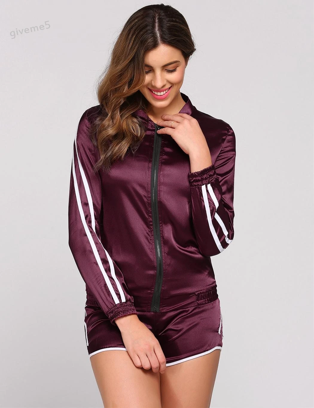 Для женщин мода комплект из двух предметов с длинным рукавом Свободные открытой