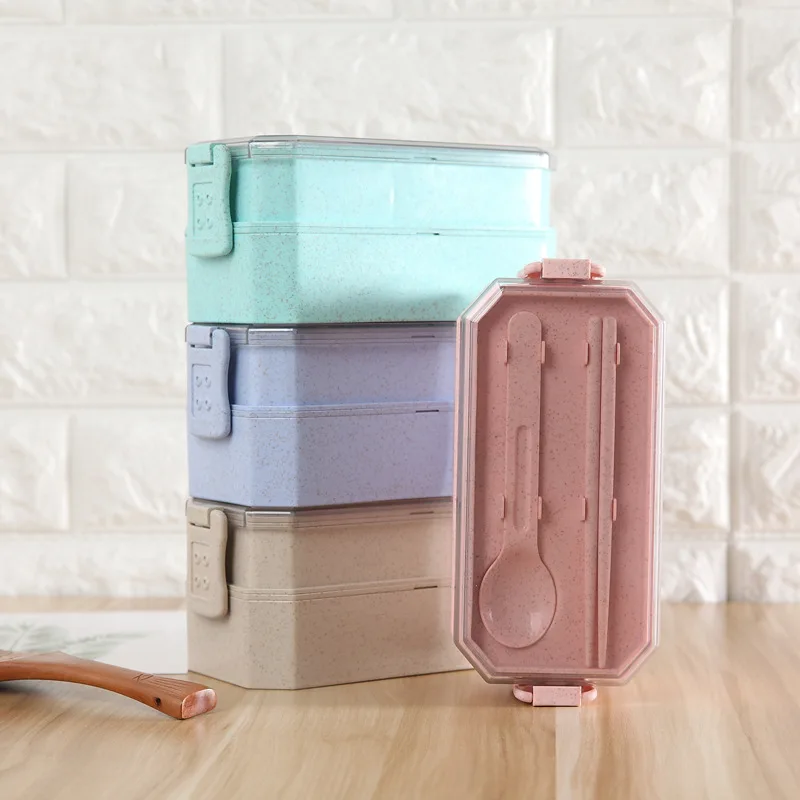 TUUTH милый Ланч-бокс из полипропилена двухслойный пищевой бокс с подогревом для