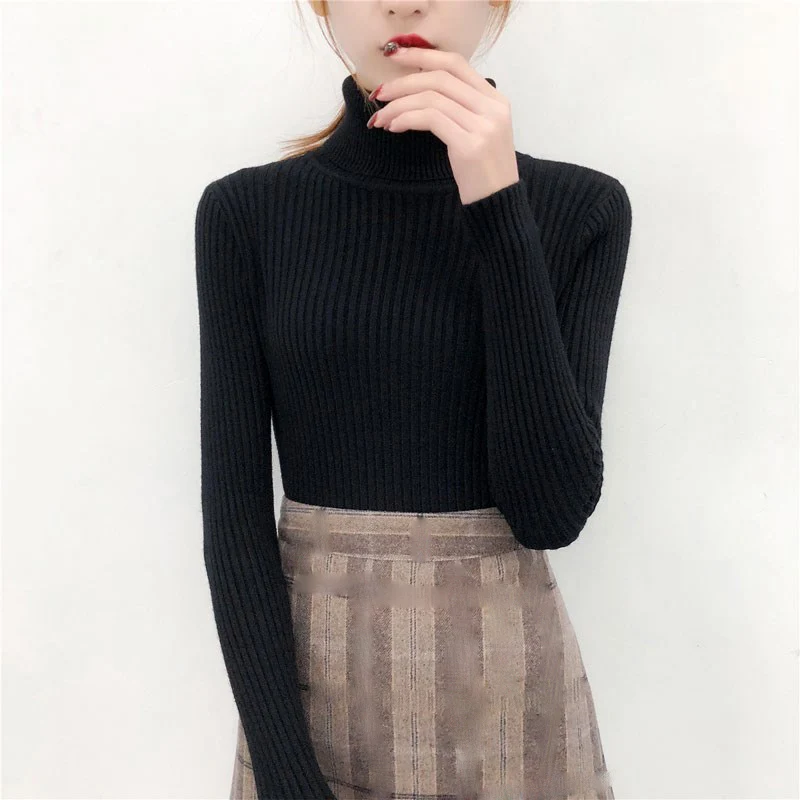 Свитер-водолазка Женский однотонный Осень-зима | Женская одежда