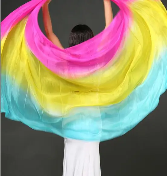 Фабричная оптовая продажа Классическая шелковая Фата для танца живота 250*114 см|veil