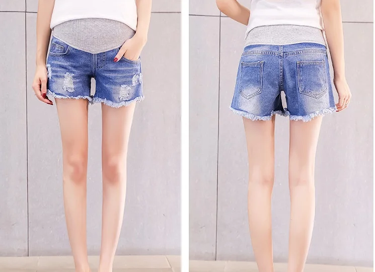 Новинка лета 2019 высококачественные темно синие шорты для беременных джинсовые