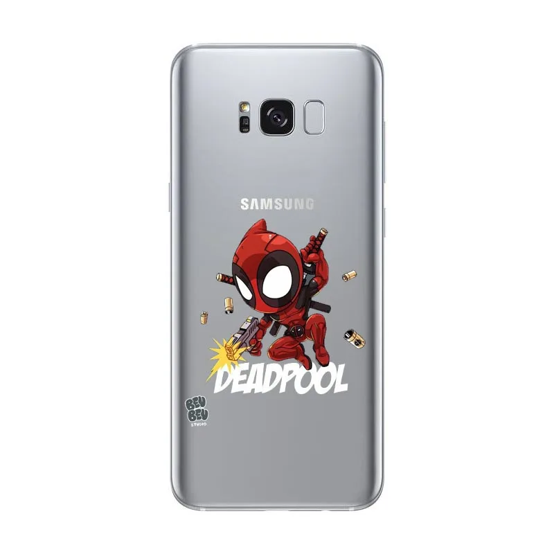 Дэдпул marvel телефон Обложка мягкая силиконовая для Samsung Galaxy A6 A7 A8 2016 2017 2018 S8 S9 Note9