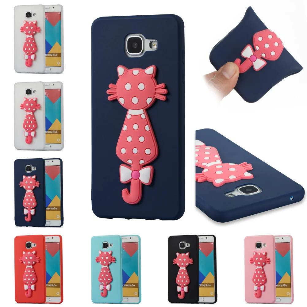 Мягкий силиконовый милый чехол из ТПУ с 3D рисунком кота для телефона сумка Sansung