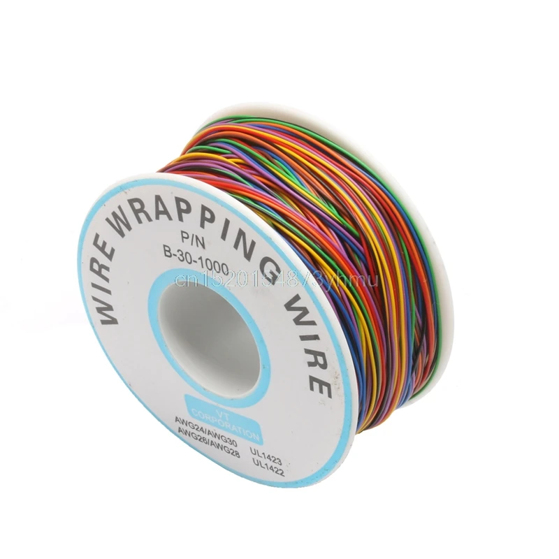

One Roll 8 Colors 30AWG Wire Wrapping Wire, Tinned Copper Solid, PVC insulation - L057 New hot